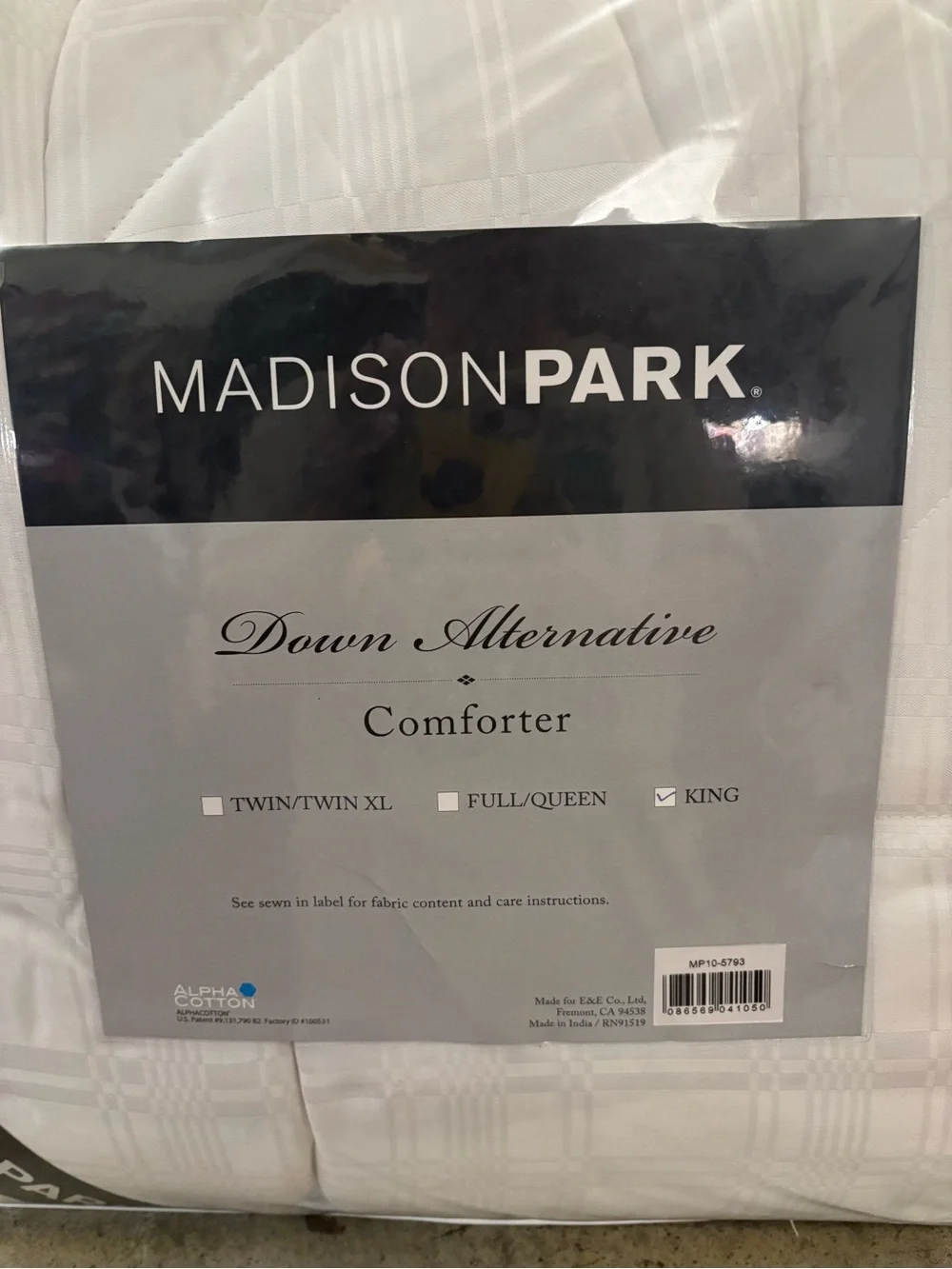 Madison Park White Quilted Down Alternative Comforter